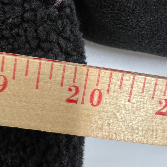 Abercrombie Fitch Black Faux Leather Sherpa Lined Hooded Coat‎ Women's Size M - Picture 8 of 15